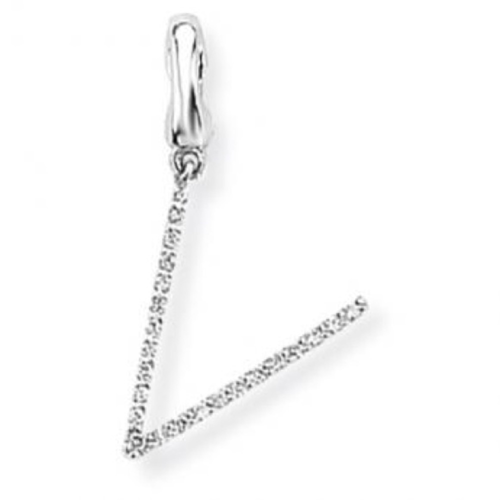 Real diamond letter “V” charm